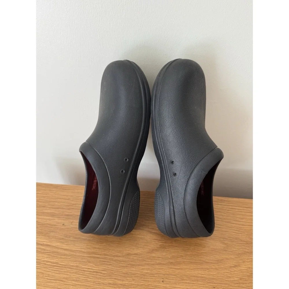 Crocs On The Clock LiteRide‎ Work Slip-On Clogs Size Men's 7 Womens 9 Black